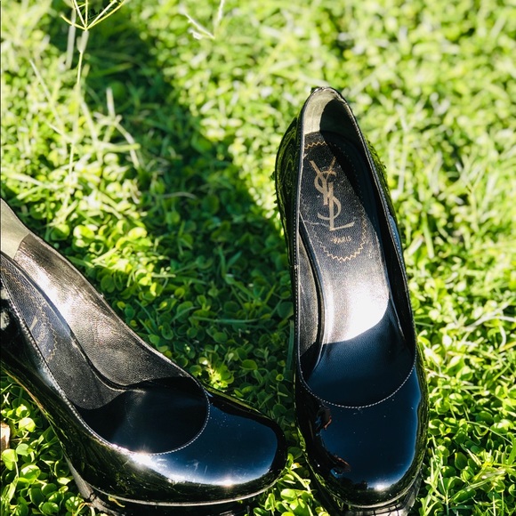 Yves Saint Laurent Black Patent Leather Heels - Picture 4 of 13